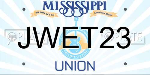 JWET23 Mississippi License Plate