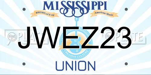 JWEZ23 Mississippi License Plate