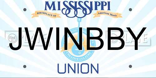 JWINBBY Mississippi License Plate