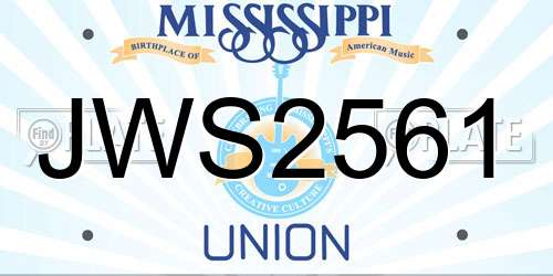 JWS2561 Mississippi License Plate