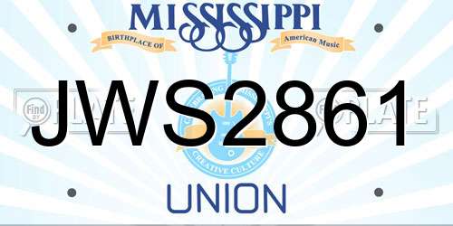 JWS2861 Mississippi License Plate
