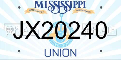 JX20240 Mississippi License Plate