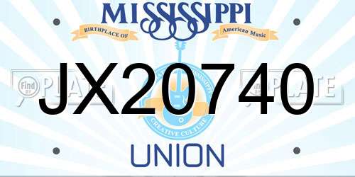 JX20740 Mississippi License Plate
