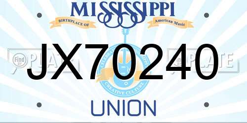 JX70240 Mississippi License Plate