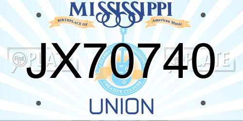 JX70740 Mississippi License Plate