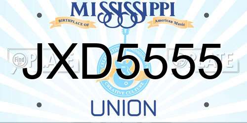 JXD5555 Mississippi License Plate