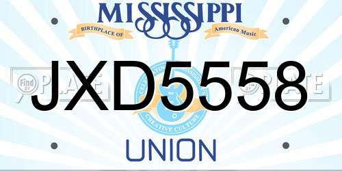 JXD5558 Mississippi License Plate