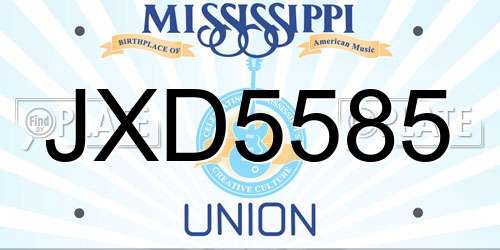 JXD5585 Mississippi License Plate