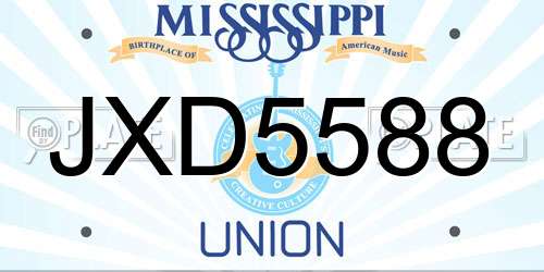 JXD5588 Mississippi License Plate