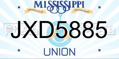 JXD5885 Mississippi License Plate