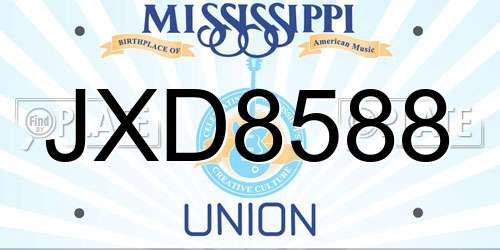 JXD8588 Mississippi License Plate