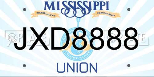 JXD8888 Mississippi License Plate