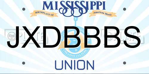 JXDBBBS Mississippi License Plate