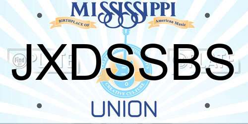 JXDSSBS Mississippi License Plate