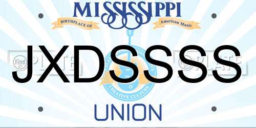 JXDSSSS Mississippi License Plate