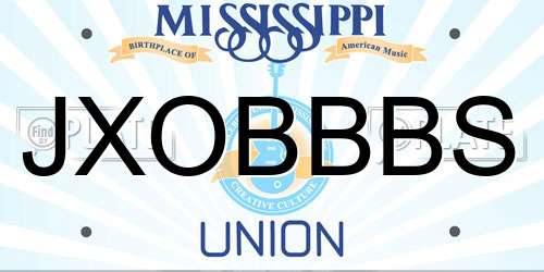 JXOBBBS Mississippi License Plate