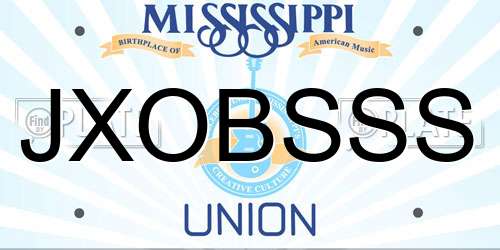 JXOBSSS Mississippi License Plate