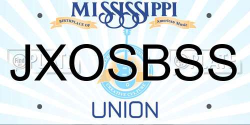 JXOSBSS Mississippi License Plate