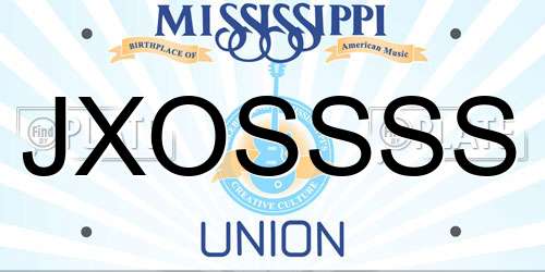JXOSSSS Mississippi License Plate