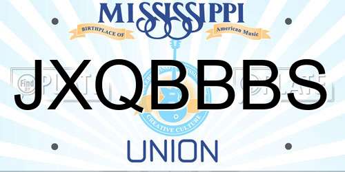 JXQBBBS Mississippi License Plate