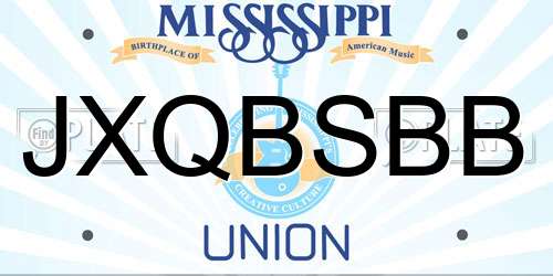 JXQBSBB Mississippi License Plate