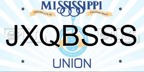 JXQBSSS Mississippi License Plate