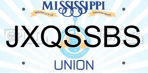 JXQSSBS Mississippi License Plate