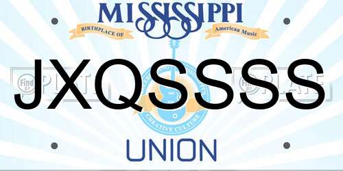 JXQSSSS Mississippi License Plate