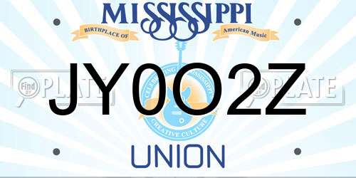 JY0O2Z Mississippi License Plate