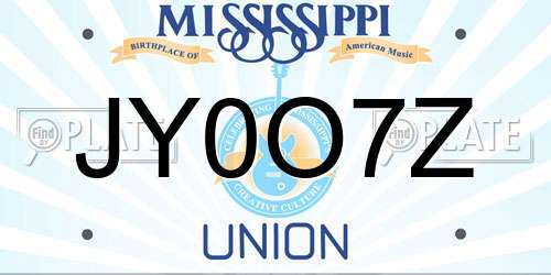 JY0O7Z Mississippi License Plate