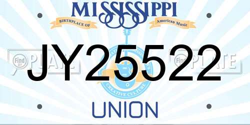 JY25522 Mississippi License Plate