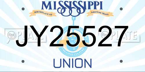 JY25527 Mississippi License Plate