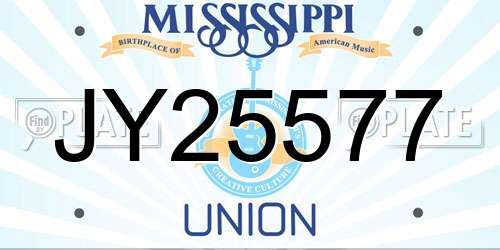 JY25577 Mississippi License Plate