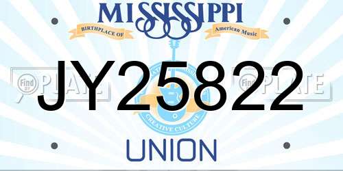 JY25822 Mississippi License Plate