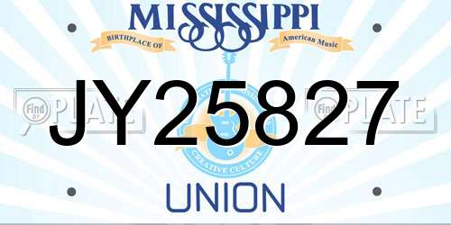 JY25827 Mississippi License Plate