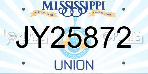 JY25872 Mississippi License Plate