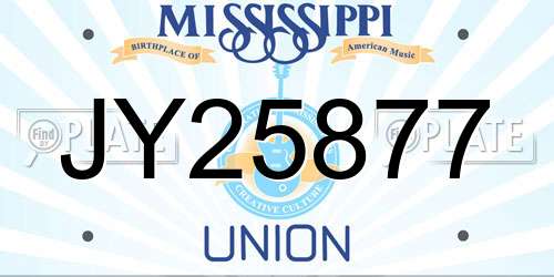 JY25877 Mississippi License Plate