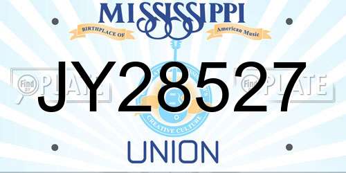 JY28527 Mississippi License Plate