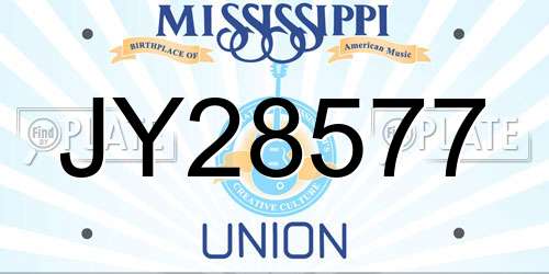 JY28577 Mississippi License Plate
