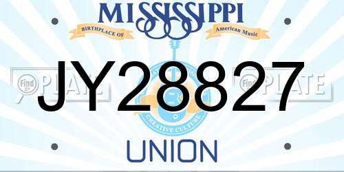 JY28827 Mississippi License Plate