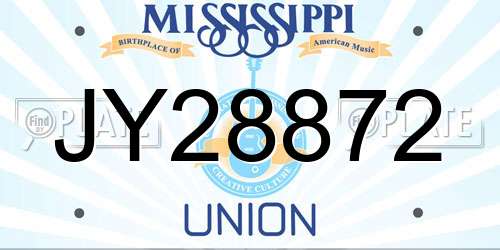 JY28872 Mississippi License Plate
