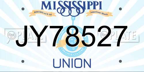 JY78527 Mississippi License Plate