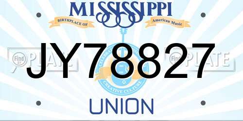 JY78827 Mississippi License Plate