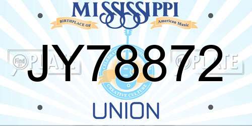 JY78872 Mississippi License Plate