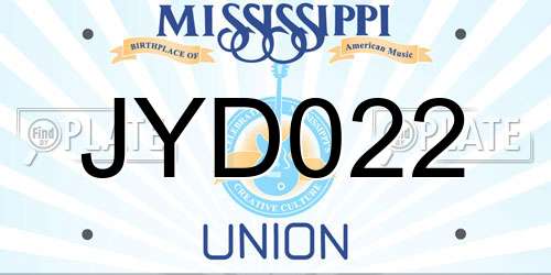 JYD022 Mississippi License Plate