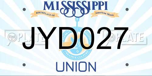 JYD027 Mississippi License Plate