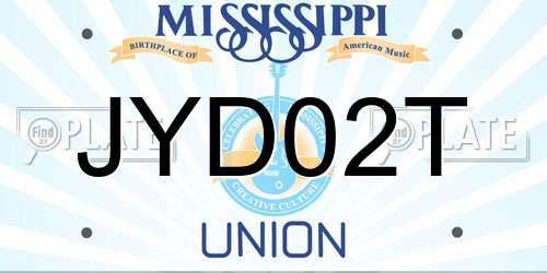 JYD02T Mississippi License Plate