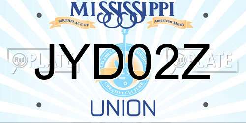 JYD02Z Mississippi License Plate