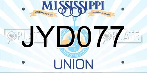 JYD077 Mississippi License Plate
