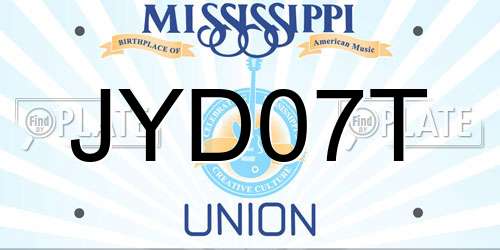 JYD07T Mississippi License Plate